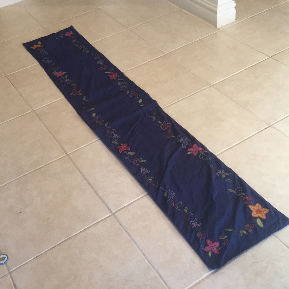 Pottery Barn 84” embroidered table runner